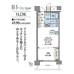 パークアクシス仙台 1LDKの間取図画像