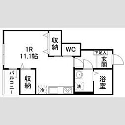 スクエアあすと長町 ワンルームの間取図画像