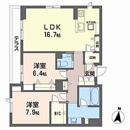 Residencia花楓 2LDKの間取図画像