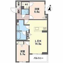 カノープス 2LDKの間取図画像