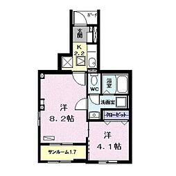 kujira-so 2Kの間取図画像