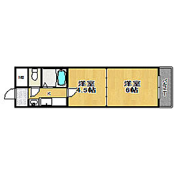 リオーラ塚本2 2Kの間取図画像