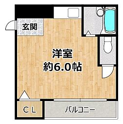 プレアール千舟 ワンルームの間取図画像