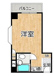 REBANGA十三アパートメント ワンルームの間取図画像
