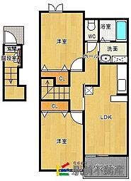 メゾンドシエル弐番館 2LDKの間取図画像