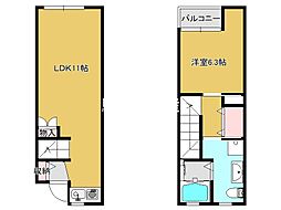 m-door今宿 1階1LDKの間取り