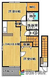 ピュア・フレイズ 2階2LDKの間取り