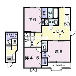 シャインウエストヒルズB 2階
