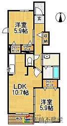 Rest　House 1階2LDKの間取り