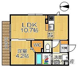 パドレ ヴィヴィ 1階1LDKの間取り