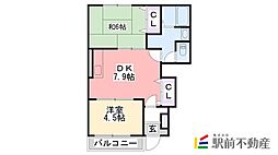 ハイ・フィールド1 2DKの間取図画像