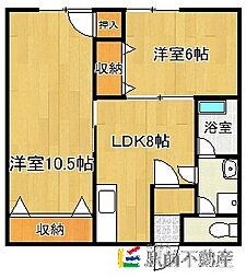 ハイツミナミ 2DKの間取図画像