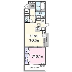 ハイド　リアン 2階1LDKの間取り