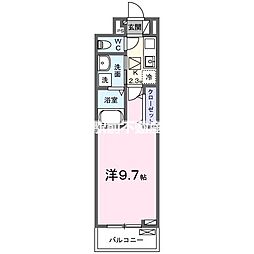 ハイド　リアン 2階1Kの間取り