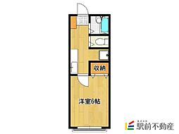 有明ハイツ 1階1Kの間取り