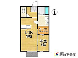 グローリー天祐 1LDKの間取図画像