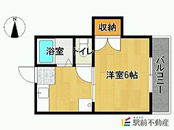 ブルージュハイム2 1Kの間取図画像