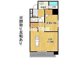 PLUMERIA駅南 6階1LDKの間取り