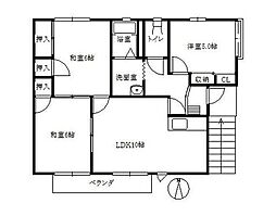 飯盛ハイツ 3LDKの間取図画像