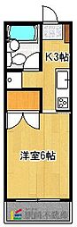 コーポ堀端 1Kの間取図画像