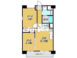 Blahights 8階2LDKの間取り