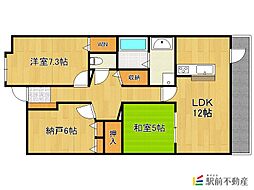 アルファステージ佐賀駅前 2階2SLDKの間取り