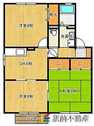 メゾン プレド パルク B棟 1階3DKの間取り