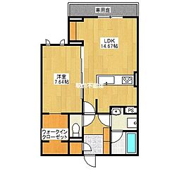 ラ・カーサ・フェリーチェ 1階1LDKの間取り