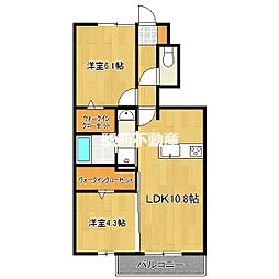 サンヒルズ鍋島駅前 1階2LDKの間取り