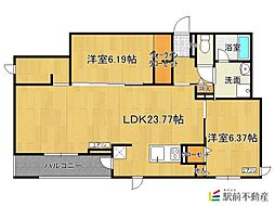 D-roomさくら 2階2LDKの間取り