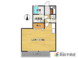 ピースフル天祐 ワンルームの間取図画像