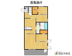 マリアライト 2階2LDKの間取り