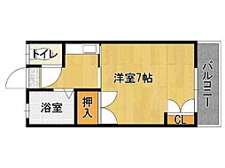 セントラルハイツ 1Kの間取図画像