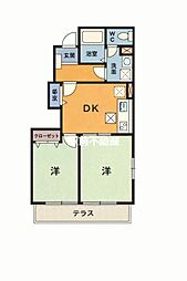 ソレアードガーデンC 2DKの間取図画像