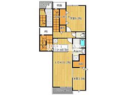 メルヴェイユ 3階2LDKの間取り