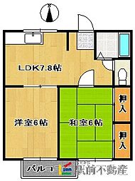 CERTO神埼 2DKの間取図画像