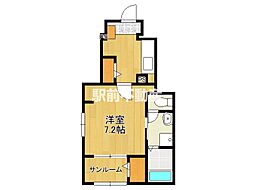 デュルセ大財 1Kの間取図画像