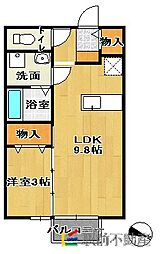 アルマンド上峰 1LDKの間取図画像