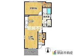 ダンデライオン 1LDKの間取図画像