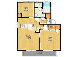 ファミール赤松 2LDKの間取図画像