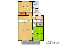 リージャ・パレB 2LDKの間取図画像