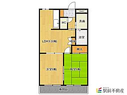 中川グリーンハイム 2DKの間取図画像