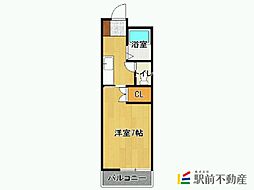 ブルージュハイム 1Kの間取図画像