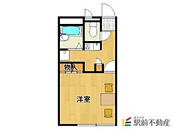 レオパレス若宮2 1Kの間取図画像