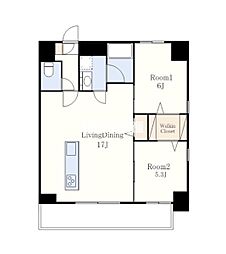 SANSEVIERIA参道 2LDKの間取図画像