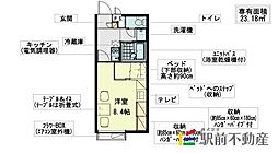 レオパレスあさひ 1Kの間取図画像
