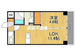 モンヴィラージュ佐賀駅前 1LDKの間取図画像