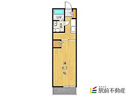 シャルモントゥ2 1Kの間取図画像