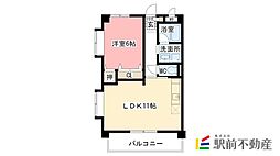 サンセレノ松原 1LDKの間取図画像