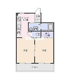 堤ビル 2DKの間取図画像